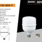 Lampadina LED E27/E40 60W 7300LM, Luce Fredda 6500K, Alta Luminosità, Angolo 220°, AC230V, Non Dimmerabile, Lampadina LED Industriale per Magazzino Garage Officina – Confezione 12 Pezzi – T120