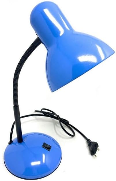 Lampada da Tavolo con Flessibile, Attacco E27, Metallo, Interruttore, Base Stabile – Lampada Scrivania Moderna per Studio, Ufficio, Cameretta D22