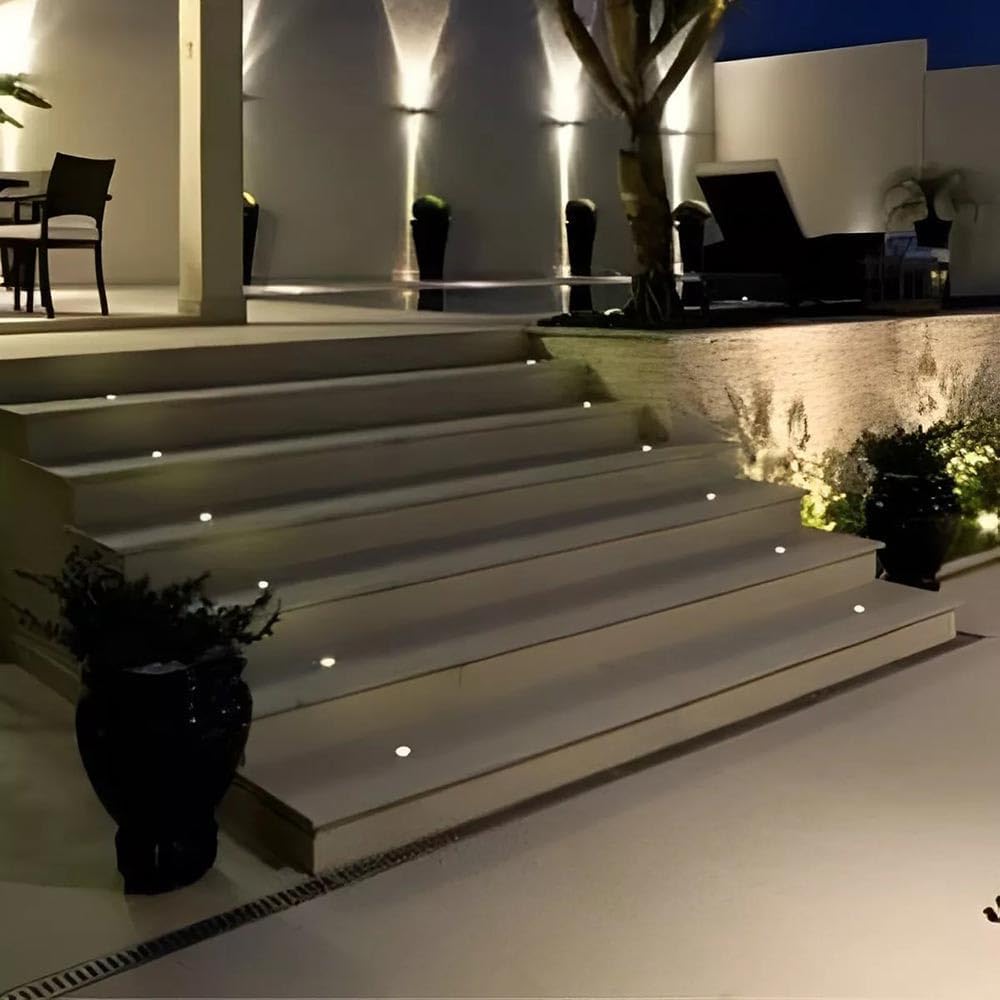 Faretti da Incasso da Esterno IP67 LED 0.5W, Luci Segnapasso per Giardino/Scala/Sentiero, Corpo in Acciaio Inox, Ø26mm – 3000K/4000K -210