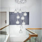 Lampadario a Sospensione Cascata elegante oro/argento B37