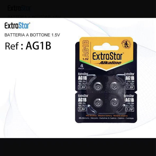 Pile a Bottone AG1 1.5V Alcaline – Equivalenti LR621 LR364 SR60 – Batterie per Orologi, Calcolatrici e Dispositivi di Precisione – Confezione da 12 Pack – AG1B