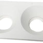 Portafaretto in Gesso da Incasso Doppio GU10 – Faretto da Soffitto Verniciabile, Bianco, IP20, Per Cartongesso, Lampadine GU10 Max 2x20W GS-25