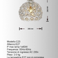 TEKHOME Lampadario da Soffitto a Sfera in Cristallo, Attacco E27, Nero e Bianco, Senza Lampadina, Stile Moderno, per Camera da Letto, Soggiorno, Corridoio, Ø28cm C23