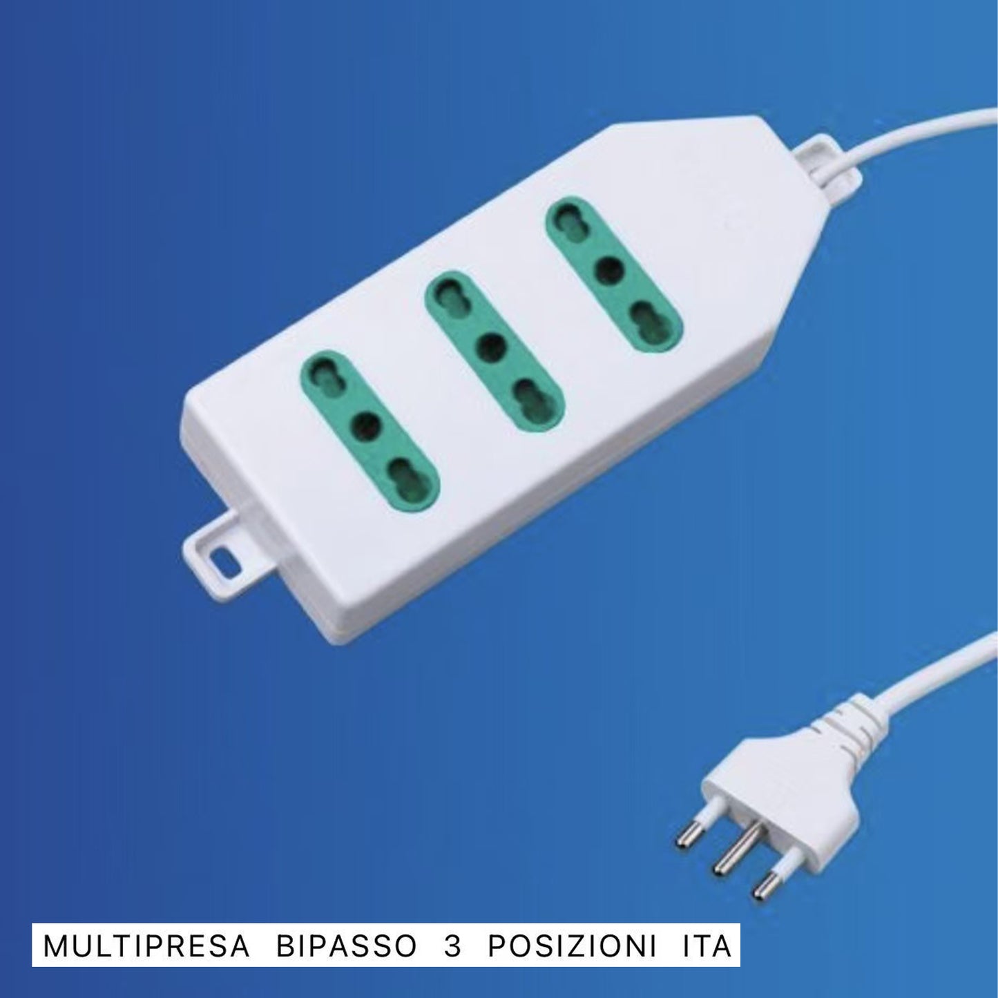 Multipresa Bipasso 3 Posizioni Italiana, Spina Tipo L 10A, 230V, Bianca – 2 Pezzi XSL2203