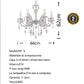 TEKHOME Lampadario Sospeso Design con 6 Luci, Vetro e Finitura Oro, Attacco E14, 40W Max per Lampada, per Interni, Dimensioni 66x62cm (Lampadine Non Incluse) A01-6