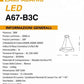 TEKHOME Lampadario plafoniera led a onda 38 w 3 colori luce bianca calda naturale A67 (BIANCO 3 COLORE)