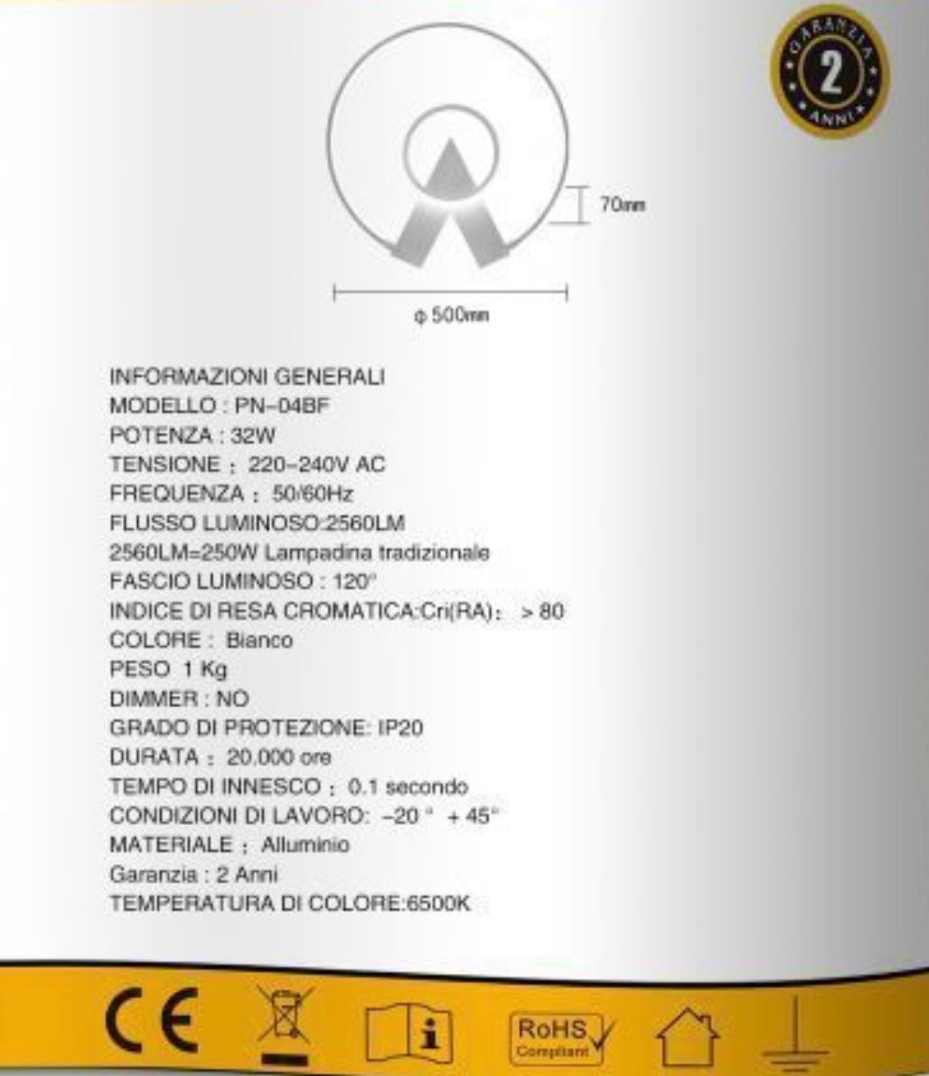 TEKHOME Lampada da soffitto a LED 50 cm 32 W Lampada da soggiorno Lampadario in ferro battuto PN-04
