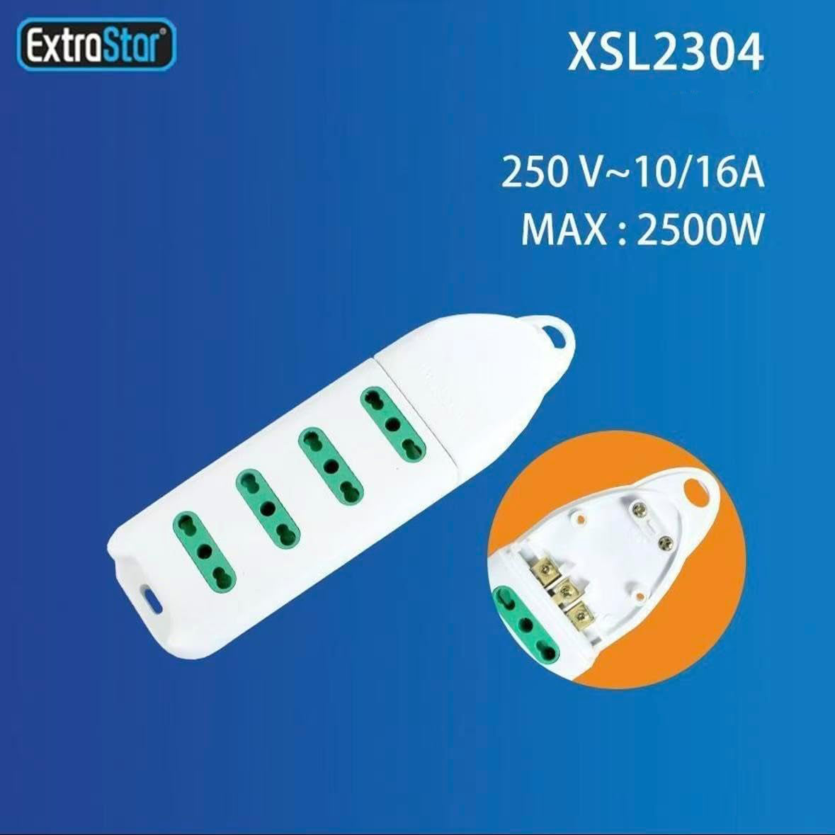 5 Pezzi Multipresa Italiana 4 Prese Bipasso 10/16A, Presa Multipla Senza Cavo per Prolunghe e Cablaggio, Max 2500W, Bianca – C-XSL2304