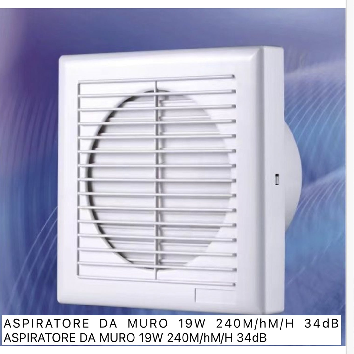 Aspiratore da Muro ad Alta Portata, Ventola di Scarico per Bagno e Cucina, 19W, 240 m³/h, Ultra Silenzioso 34 dB, Installazione a Parete – E-11A-12