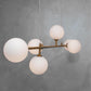Lampadario a sospensione 6 sfere colore bianco attacco g9 moderno B88