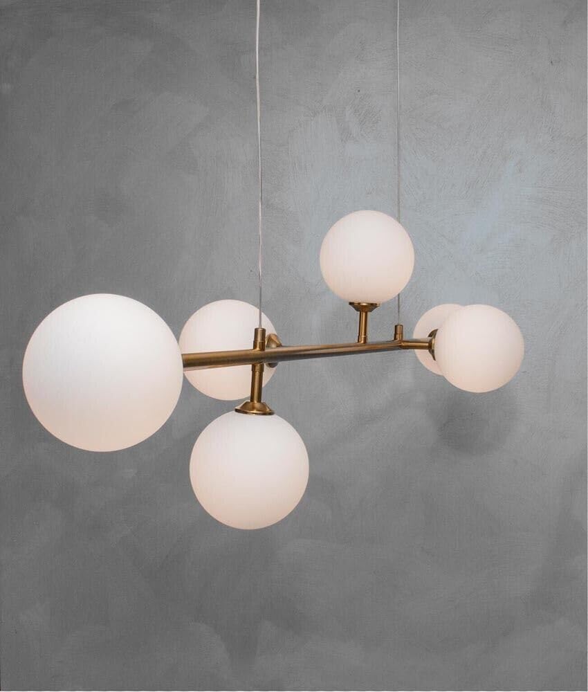 Lampadario a sospensione 6 sfere colore bianco attacco g9 moderno B88