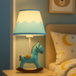Lampada da Comodino per Bambini – Lampada da Tavolo con Cavallo Blu, Attacco E27, Paralume Decorativo, Luce Notturna Cameretta, Max 60W D09-BU