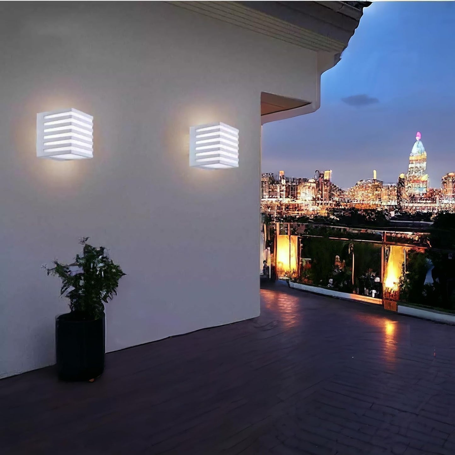 Applique da Esterno LED 10W IP54, Lampada da Parete Moderna in Alluminio e PC 1000LM, Bianco o Nero, Regolabile, per Facciate, Giardini e Balconi B110