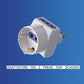 5PZ Adattatore Spina Italiana 10A con 2 Prese (Schuko + 10A Bipasso), Presa Multipla Compatta 250V per Casa e Ufficio – XSL1105