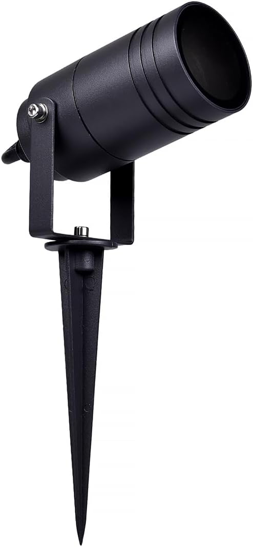Faretto da Giardino con Picchetto GU10, IP65 Impermeabile, Orientabile, Corpo in Alluminio, Spot da Esterno per Giardino/Siepi/Vialetti – Attacco GU10 (Lampadina Non Inclusa) 837WA-B80-G