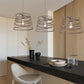 Lampadario a Sospensione E27 Moderno, Lampada a Soffitto Design Industriale in Metallo per Cucina Isola Tavolo da Pranzo, Stile Minimal con Paralume a Spirale, No Lampadina A08