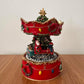 Carillon di Natale Rotante con Babbo Natale e Trenino, Giostra Musicale Natalizia con Movimento, Decorazione Natalizia da Tavolo Ø12×H16,5 cm 423507