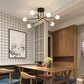 Plafoniera Moderna a Soffitto E27, Lampadario 6 Luci in Metallo Nero e Ottone, Stile Industriale per Soggiorno Cucina Camera da Letto – Attacco E27 (Lampadina Non Inclusa) PN-14