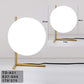 Lampada da Tavolo Moderna G9, Lampada Design con Sfera Opalina e Struttura Oro Bronzo, Luce da Comodino Elegante per Camera da Letto Salotto Studio, Lampadina Non Inclusa D34