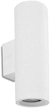 Applique da Parete in Gesso Verniciabile Doppio Fascio di Luce, 2x GU10, Bianco, Design Moderno per Interni – GS-E50