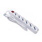2 Pezzi – Multipresa 6 Prese Universali 16A con Interruttore Luminoso, Cavo 3 m, Spina Italiana Tipo L, Ciabatta Elettrica Bianca per Casa e Ufficio –80191N