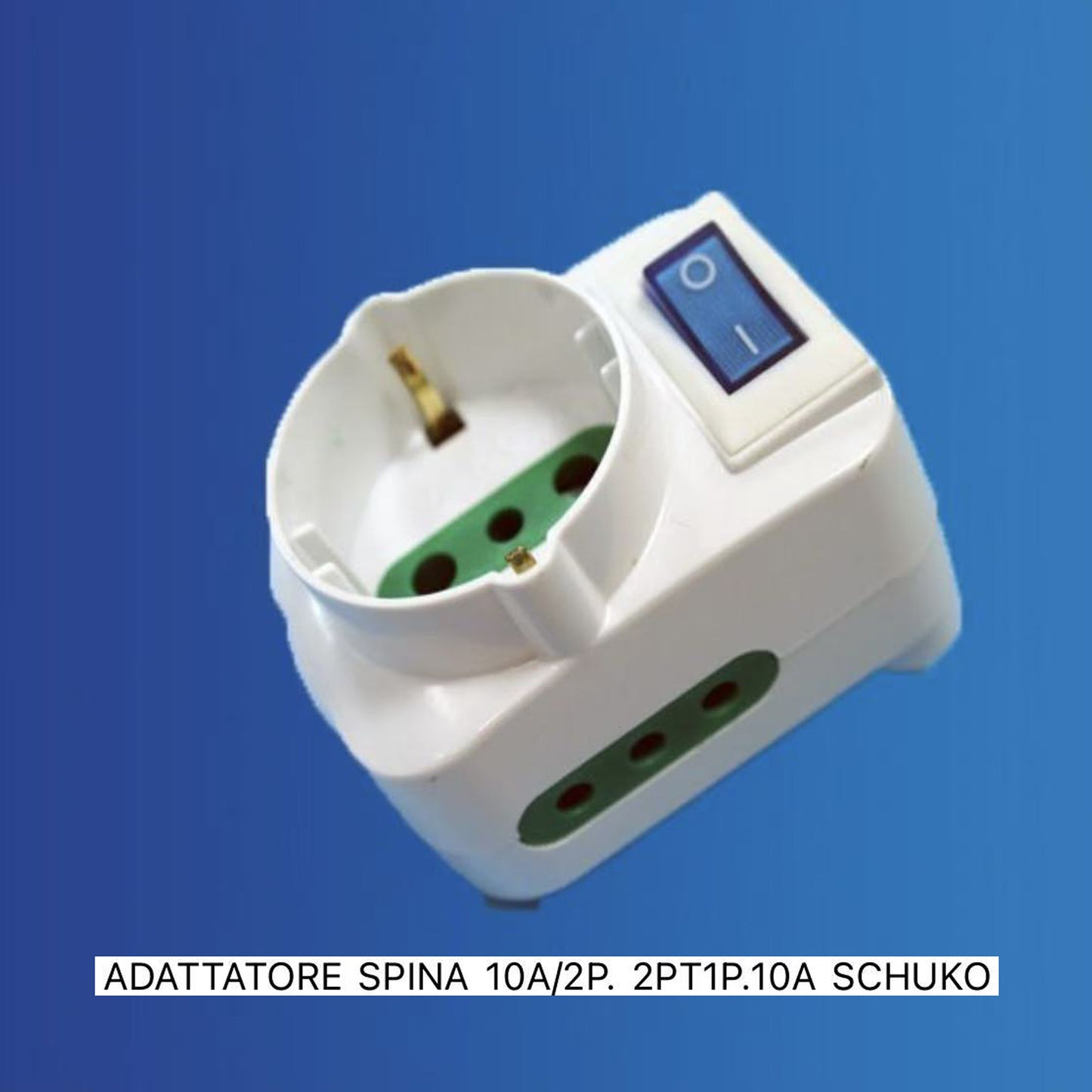 5 Pezzi Adattatore Spina 10A con Presa Schuko e 2 Prese Bipasso 10A, con Interruttore ON/OFF, Multipresa Compatta 250V, Uso Domestico – Modello XSL1053