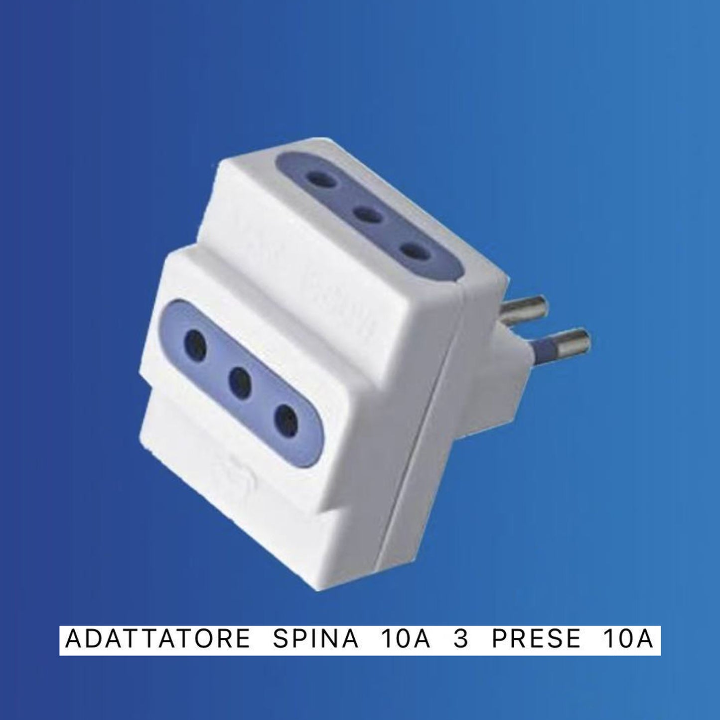 5PZ Adattatore Spina Italiana 10A con 3 Prese 10A Bipasso, Tripla Presa Elettrica Compatta 250V per Casa e Ufficio – XSL1103