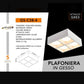 Plafoniera da Soffitto in Gesso Bianco a 4 Luci, Design Moderno Quadrato, Attacco GX53, per Cucina Corridoio Soggiorno, Lampadine Non Incluse – GS-C38-4