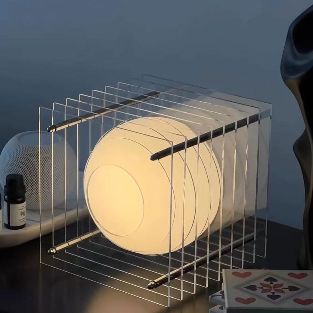 Lampada da Tavolo, Design Moderno in Resina, Attacco G9, 20×20 cm, Lampada Decorativa per Camera da Letto, Soggiorno e Studio (Lampadina non Inclusa) D07