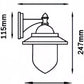 Applique da Esterno E27 IP44, Lampada da Parete Classica in Alluminio e PC, Attacco E27 (Lampadina no), Impermeabile per Facciata, Balcone e Giardino - Bianco/Grigio B247