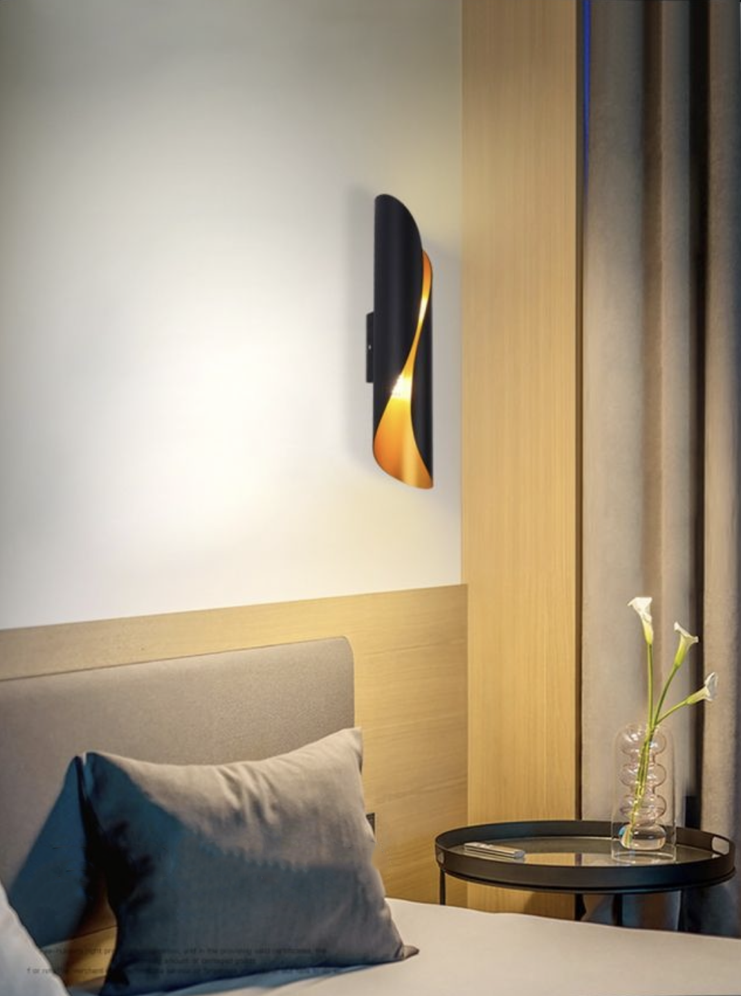 TEKHOME Applique da Parete Moderna 2×G9, Lampada da Muro Design Nero e Dorato, Senza Lampadina Inclusa, in Alluminio e Ceramica, per Camera da Letto, Soggiorno e Corridoio E31-N