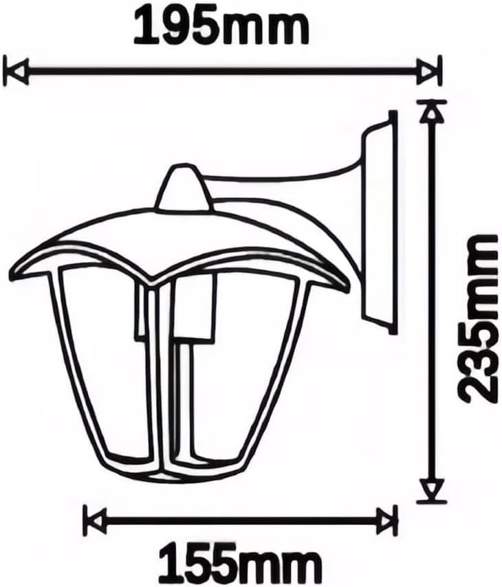 Applique da Esterno E27 IP44, Lampada da Parete Classica, Attacco E27 (Lampadina no), Impermeabile per Facciata, Balcone e Giardino - Bianco/Grigio Scuro B232