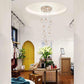 Lampadario da soffitto a sospensione plafoniera 38.5 watt con sfere con cristalli gocce in acrilico 9 portalampada attacco g9 lampada sospesa oro o argento B37