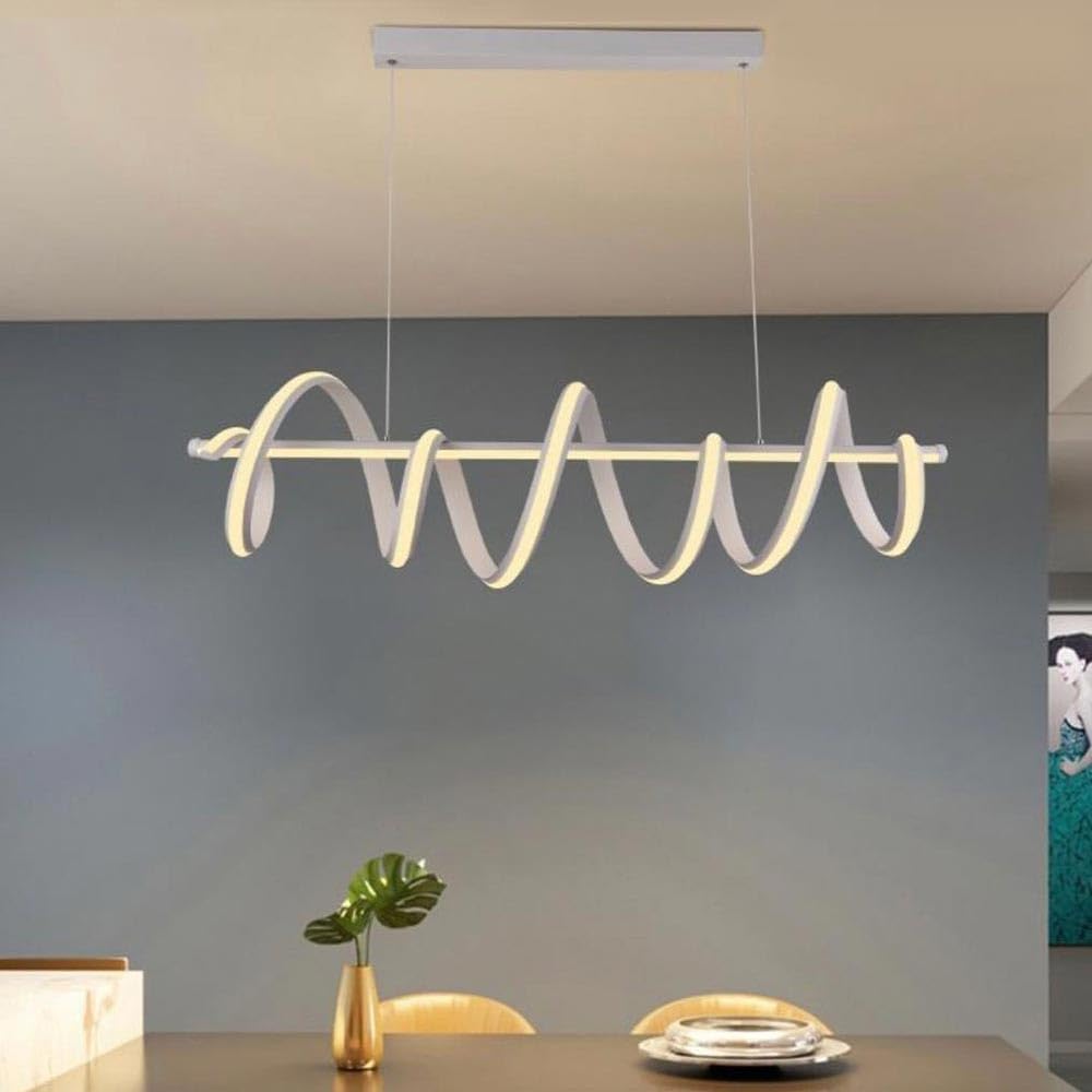 TEKHOME Lampadario led a sospensione 60 watt lampada twist bianco stilizzato luce fredda calda o naturale A68-B3C