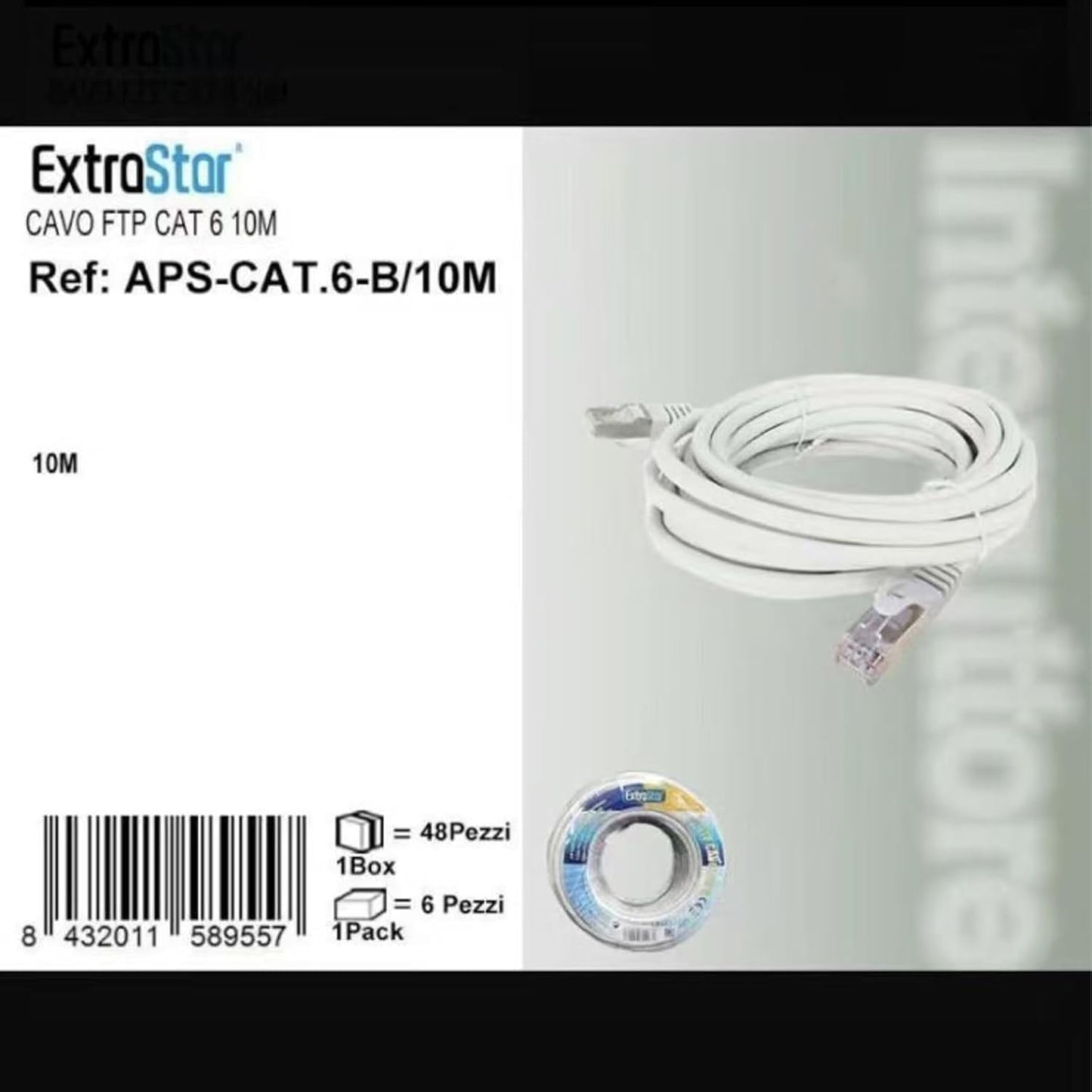 Cavo Ethernet LAN FTP Cat 6 10 Metri, Cavo di Rete Schermato RJ45 ad Alta Velocità per Internet, Modem e Router – Confezione da 2 Pezzi – APS-CAT.6-B-10M