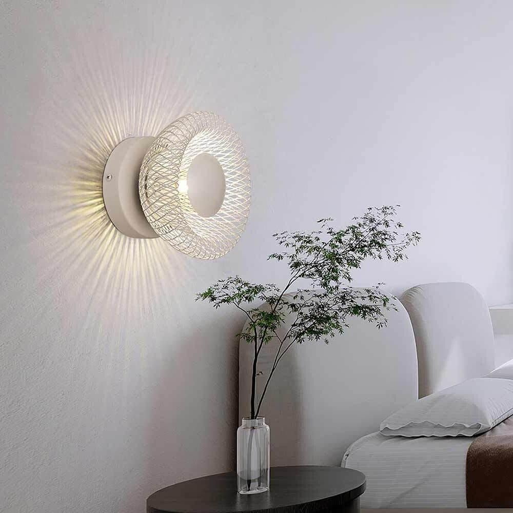 TEKHOME Applique da muro LED G9 design moderno a nido d’uccello, lampada da parete decorativa interna, metallo, compatibile con lampadina G9, bianco/nero AQ48