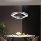 TEKHOME Lampadario a Sospensione Moderno con Cristalli, Lampadario LED Soffitto 25W 2000LM, Luce Fredda 8000K, Acciaio Inox Bianco e Cristallo, per Cucina Soggiorno B72-F