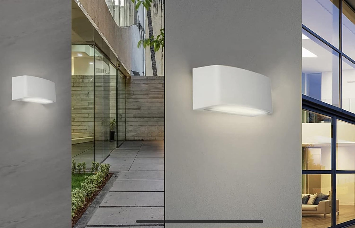 Applique lampada da muro parete in alluminio e vetro per esterno casa locali terrazza IP65 con attacco per lampadine E27 [lampadina esclusa] ES29