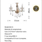 TEKHOME Lampadario Sospeso a 3 Luci Stile Candela con Cristalli, Design Classico, Attacco E14 40W, per Ingressi e Camere, Disponibile in Oro e Cromo, 51cm (Senza Lampadine) A26