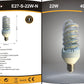 Lampadine LED E27 22W, Confezione da 10 Pezzi, 2200LM, 3000K/4000K/6500K, Luce Calda, Naturale e Fredda, Lampadina LED a Spirale, CRI>80, Illuminazione 360°, Risparmio Energetico, E27-S-22W