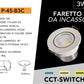 5 Pezzi Faretti LED da Incasso 3W,COB LED 270 lm, Foro Ø45 mm, CCT Switch 3000K/4000K/6500K, Fascio 30°,Corpo in Alluminio, Faretto da Soffitto per Casa, Cucina, Negozi e Uffici, P-45