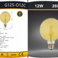Lampadine LED E27 G125 12W, Confezione da 5 Pezzi, Globo XL Ø125mm, 1300-1500LM, Luce 2600K/3000K/4000K/6500K, Vetro Trasparente o Ambrato, Fascio Luminoso 360°, Basso Consumo,G125-T12