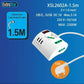 Multipresa da Tavolo con USB, 2 Prese Schuko 10/16A + 3 Porte USB 5V 3.1A, Cavo 1,5 m, Interruttore di Sicurezza, Bianca – XSL2602A