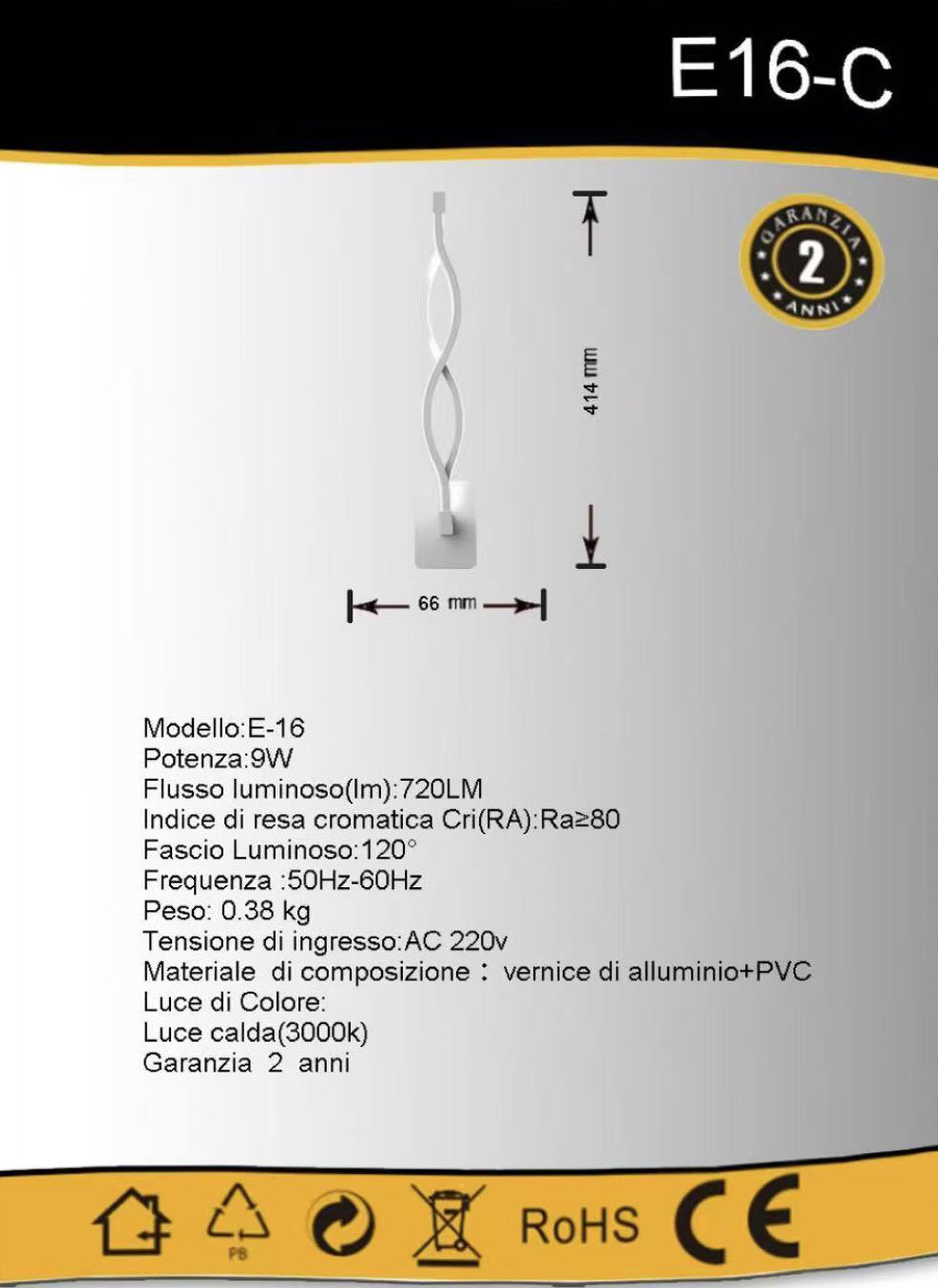TEKHOME Applique da Parete LED a 3 Luci con Regolazione Colore CCT 3000K-6500K, Design Moderno, 9W 720LM, IP20, Bianco, per Interni, con Interruttore a 3 Temperature Colore E16