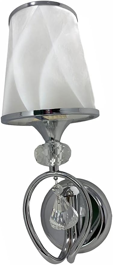 TEKHOME Applique da Parete Classica con Braccio Orientabile, Design Vintage, Attacco E27 60W, per Interni, Disponibile in Oro e Argento, Metallo e Vetro (Senza Lampadina) E18