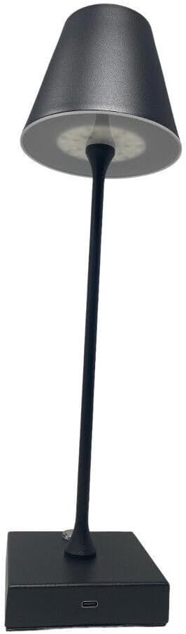 Lampada da Tavolo Ricaricabile LED  – Senza Fili, 3 Temperature di Colore, Dimmerabile Touch, USB, Moderna per Ristorante, Camera, Comodino D27-3C
