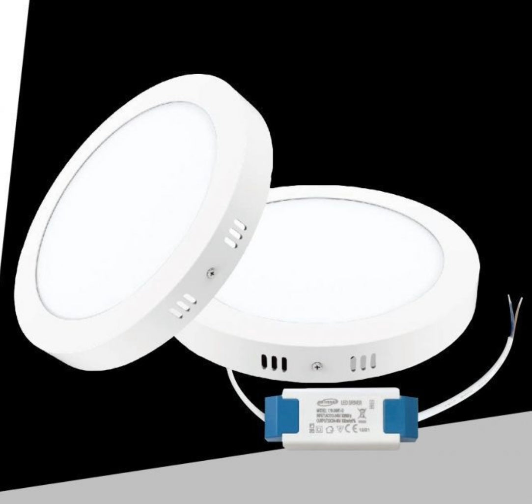 Pannello LED Rotondo da Soffitto 6W 480LM, 3 Temperature Colore Selezionabili 3000K 4000K 6500K, Plafoniera LED Ø120mm, Altezza 34mm, Fascio 120°, CRI≥80, IP20, 1 Pezzo, P-120B-T3C