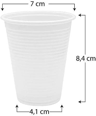 BICCHIERI PLASTICA BIANCHI PER ACQUA MONOUSO  200ml 100pz
