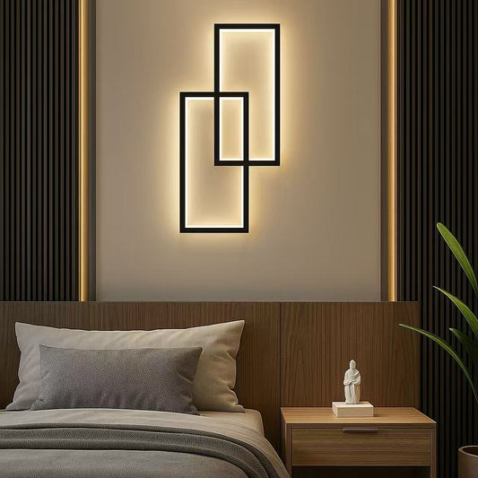 TEKHOME Applique da muro LED 32W moderna rettangolare, luce bianca regolabile 3000K-6500K, lampada da parete per camera da letto soggiorno, disponibile in Bianco e Nero AQ25