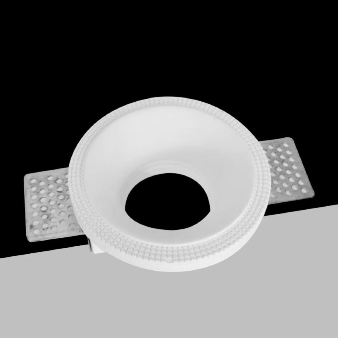 Portafaretto in Gesso da Incasso GU10 Ø100 mm – Supporto Faretto Verniciabile per Cartongesso, Bianco, IP20 (Lampadina Non Inclusa) GS-13